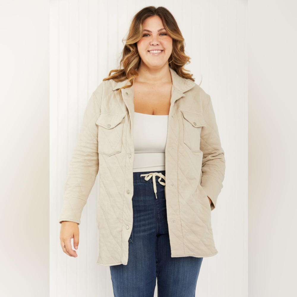 Manhattan Winter Full Size Quilted Longline Shacket